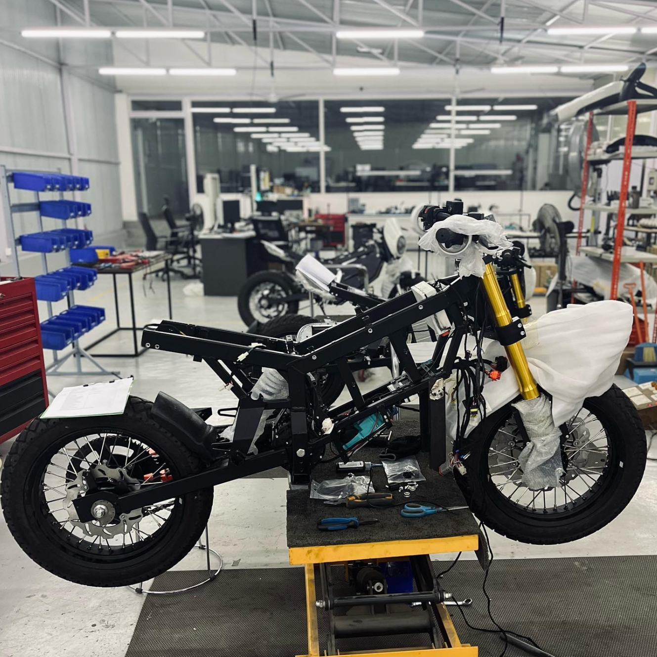 Yatri motorcycle in assemply